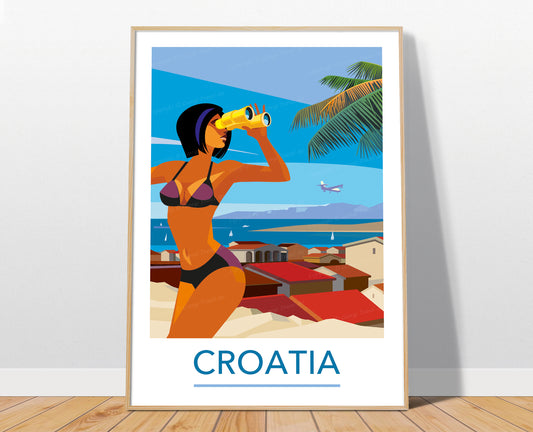 Croatia travel poster print – Adriatic Sea wall art