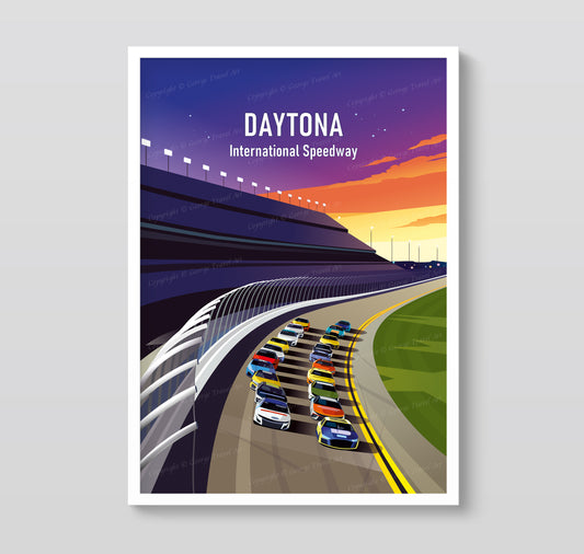 Daytona 500 poster print – Daytona International Speedway NASCAR wall art