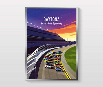 Daytona 500 NASCAR poster – Daytona International Speedway wall art print