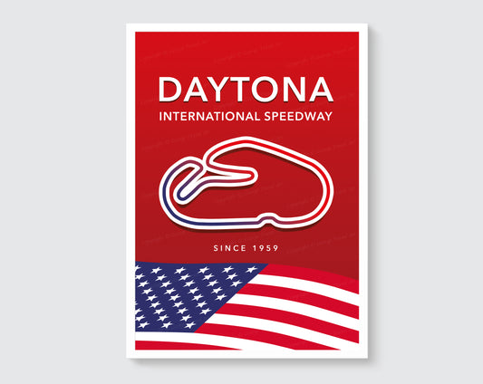 Daytona circuit track map poster print – NASCAR wall art