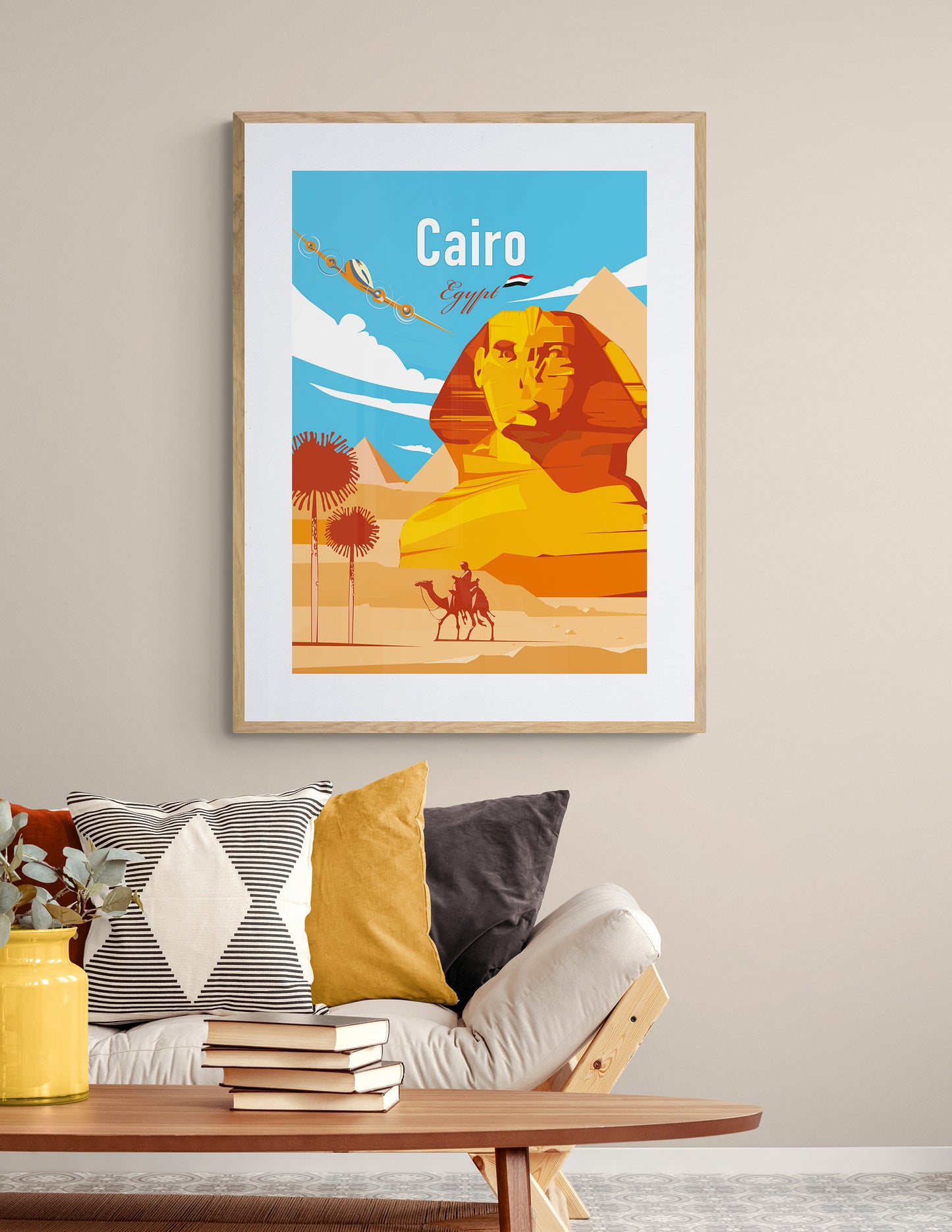 Cairo Egypt Travel Poster / Giza Sphinx Art Print