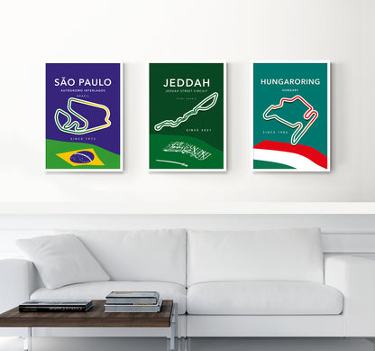F1 Poster Jeddah Street Circuit /Saudi Arabia Grand Prix / F1 Racing Track