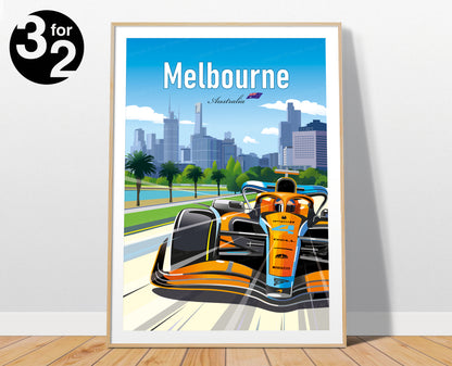 Melbourne F1 Poster / Albert Park / Wall Art Formula1 Print