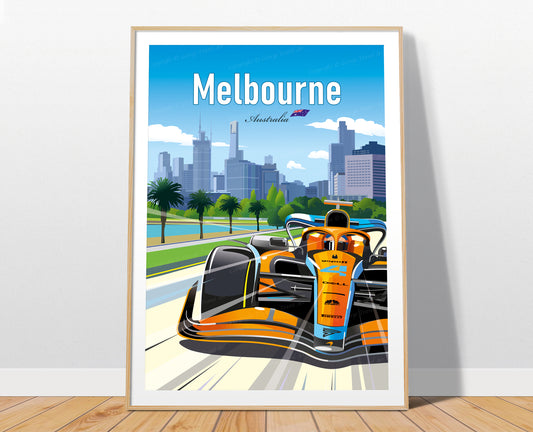 Melbourne F1 poster print – McLaren Albert Park Australian Grand Prix wall art