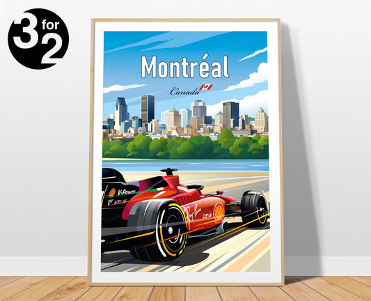 Montréal F1 Poster / Formula1 Print / Ferrari F1 / Canadian Grand Prix