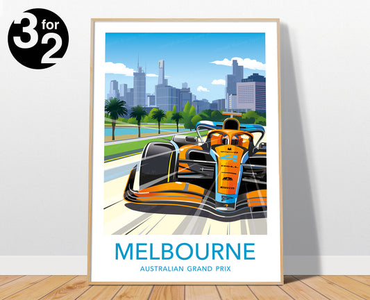 Melbourne F1 Poster / Formula1 Print / McLaren / F1 Gift