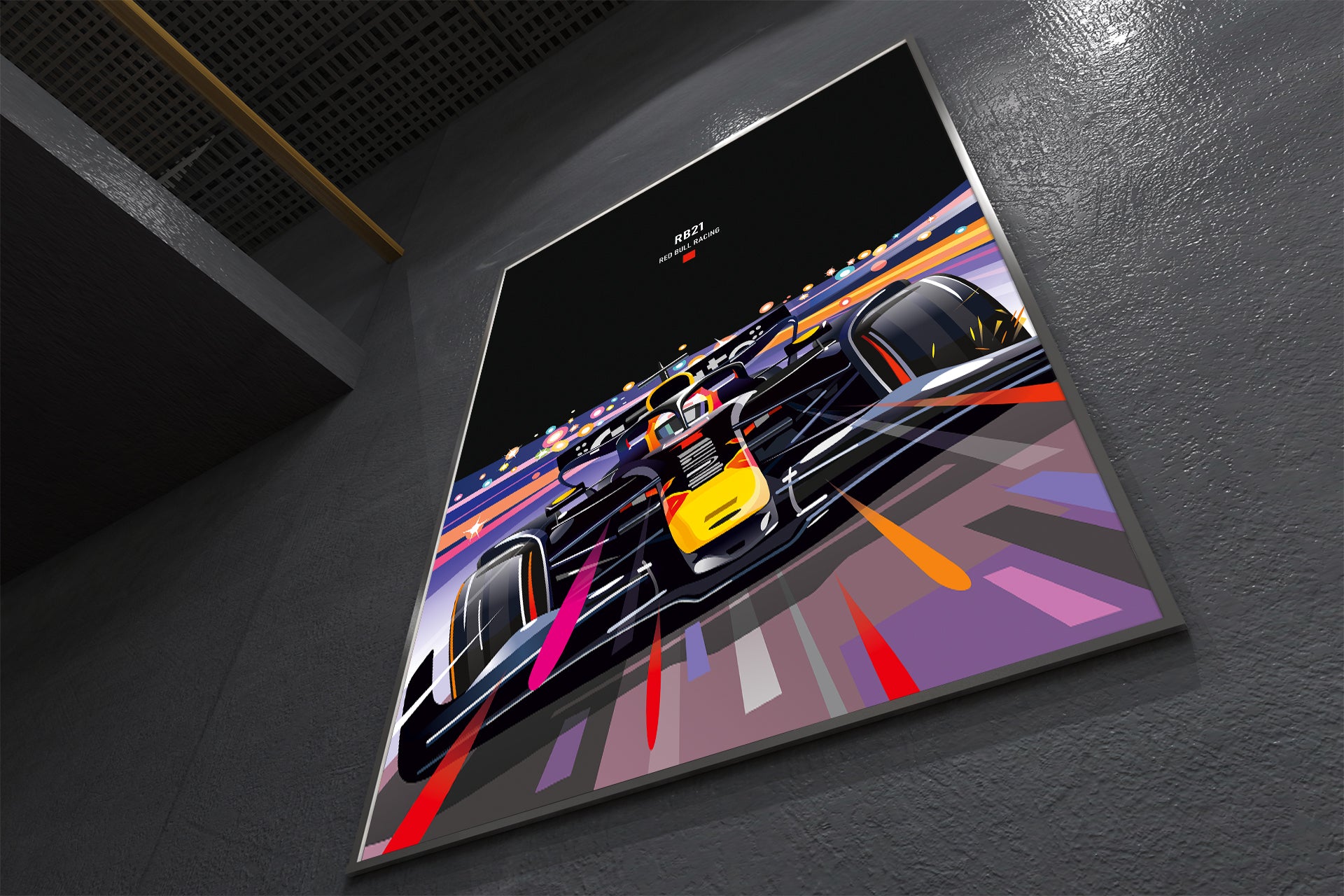 F1 Red Bull RB21 poster print featuring Max Verstappen – motorsport wall art