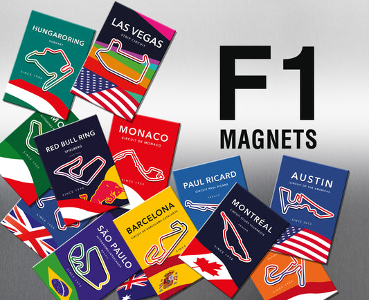 F1 Circuit Magnets / Formula 1 Gift Magnet Set / Fridge Motorsport Magnet