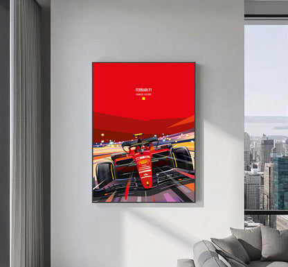 Ferrari F1-75 Leclerc print poster vertical – Formula 1 motorsport wall art