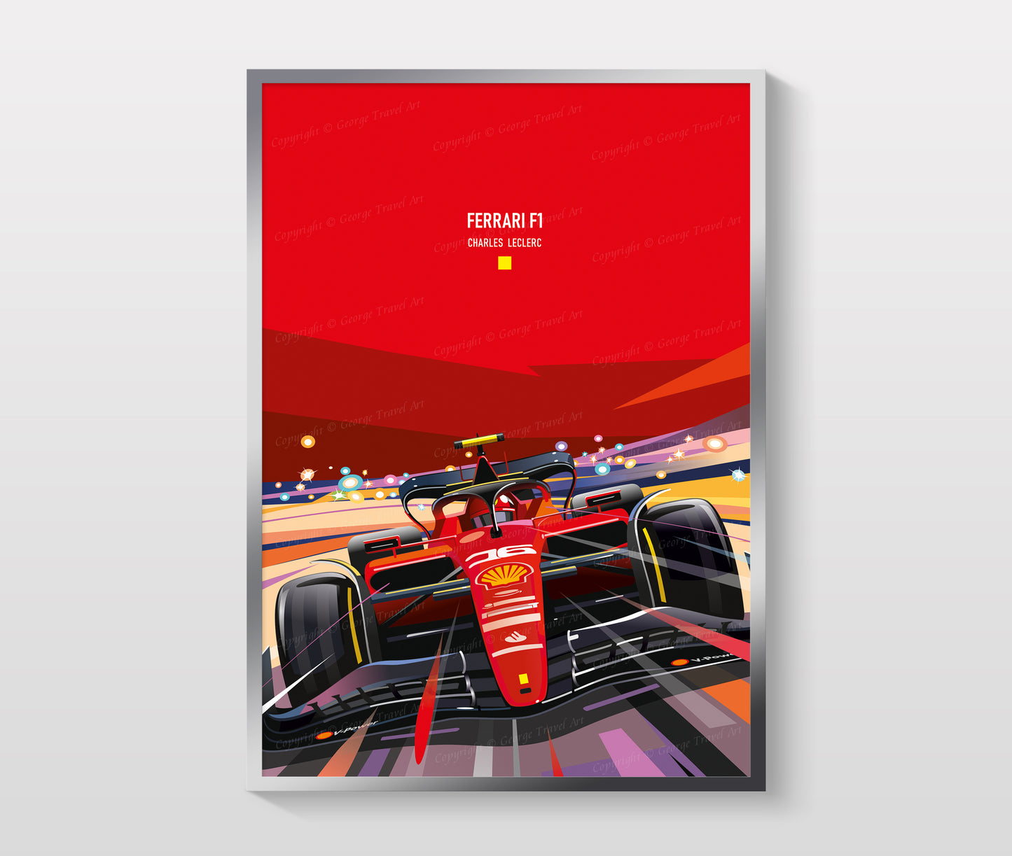 Ferrari F1-75 Charles Leclerc poster print – Scuderia Ferrari Formula 1 wall art