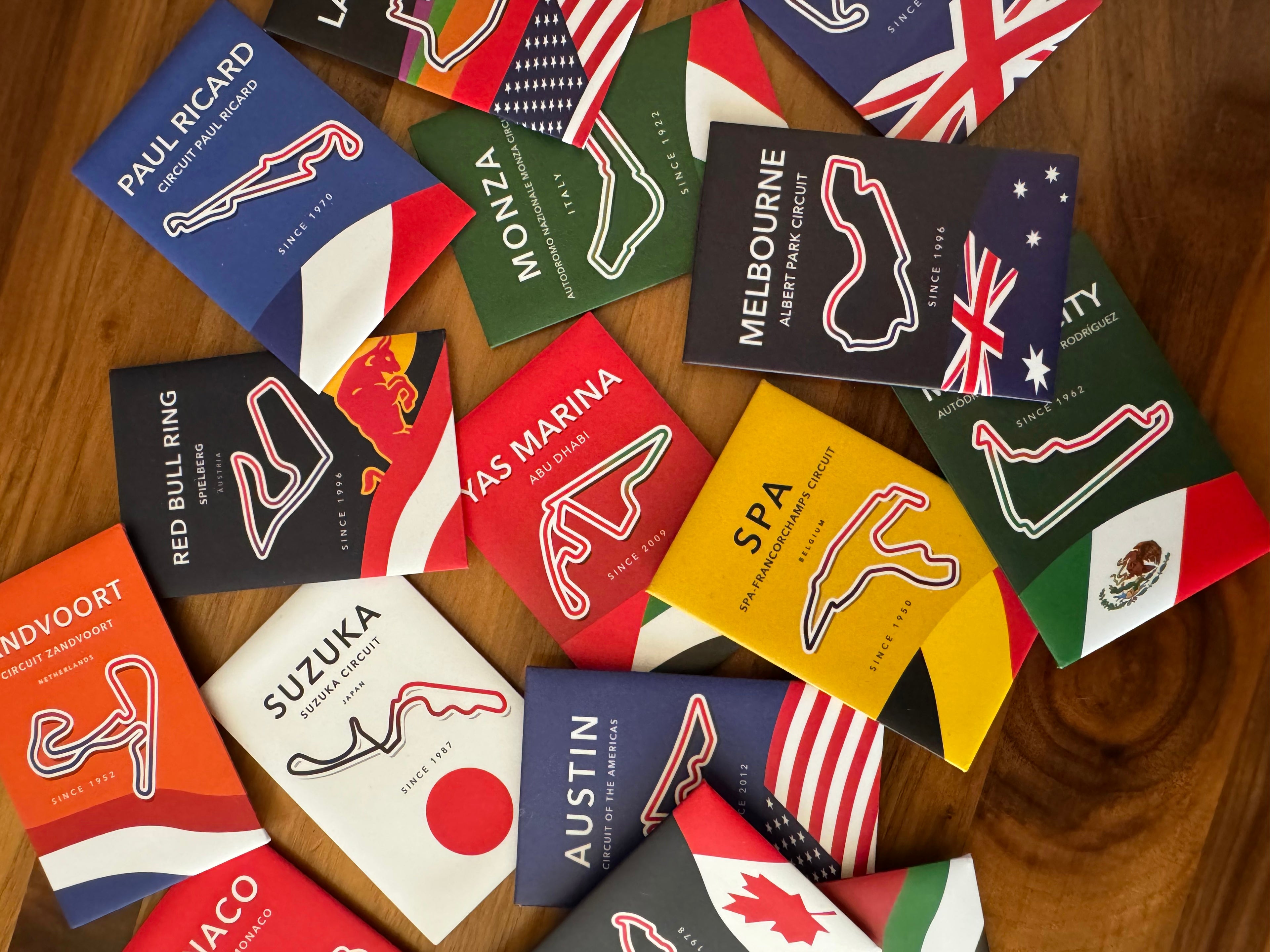 F1 circuit fridge magnets collection – Formula 1 track magnets