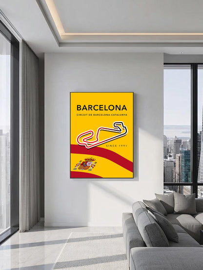 Circuit de Barcelona Track Poster – Spain F1 Wall Art