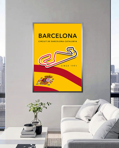 Circuit de Barcelona Track Poster – Spain F1 Wall Art