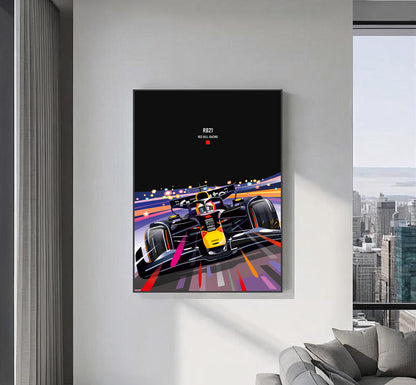 Max Verstappen RB21 Poster – Red Bull Formula 1 Wall Art