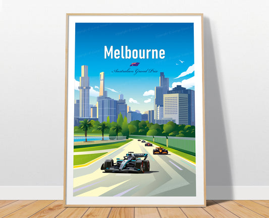 George Russell Melbourne F1 poster print – Mercedes Formula 1 wall art