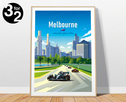 George Russell Melbourne F1 poster – Mercedes Formula 1 wall art print