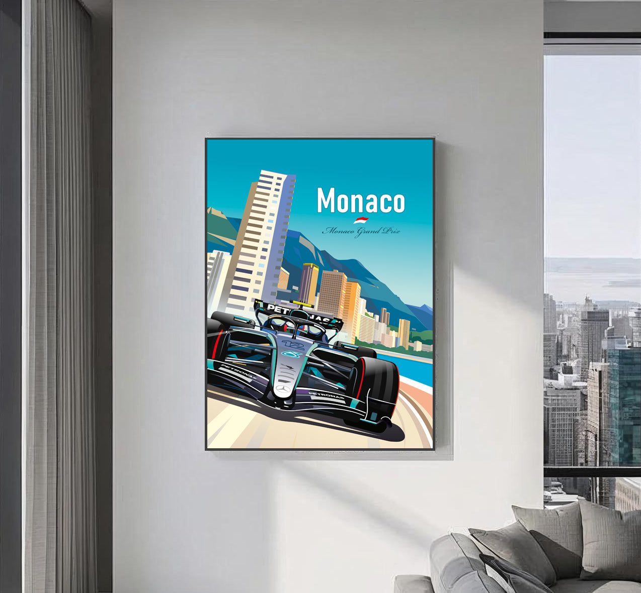 Kimi Antonelli Monaco 2026 Poster – Mercedes F1 Wall Art