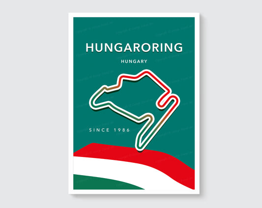 Hungaroring F1 circuit track map poster print – Hungarian Grand Prix wall art