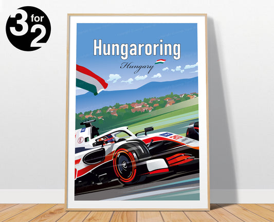 Hungaroring F1 Poster / Haas F1 / Kevin Magnussen / Hungarian Grand Prix