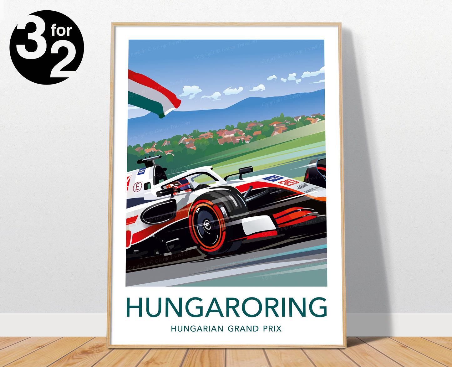 Hungaroring Budapest F1 Print / Haas F1 / Kevin Magnussen