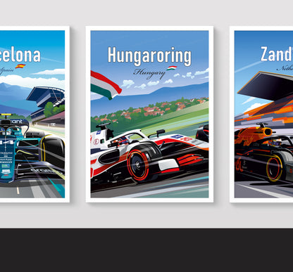 Hungaroring F1 poster – Haas Magnussen wall art second angle