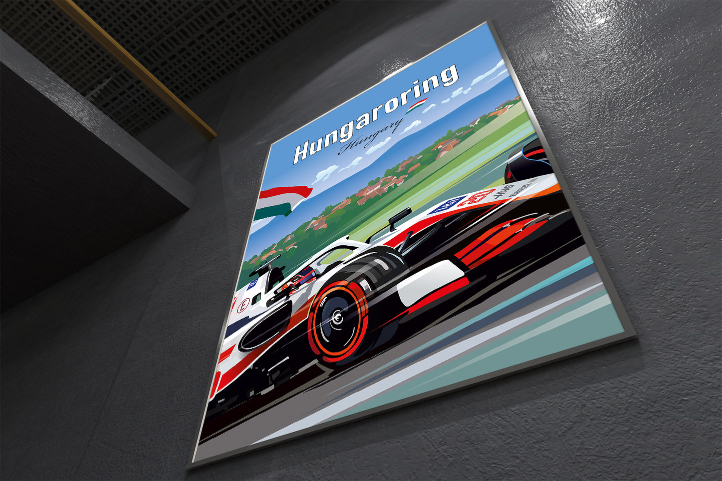 Hungaroring Formula 1 poster – Haas Hungarian Grand Prix racing wall art print