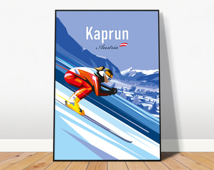 Kaprun Austria Travel Poster / Kaprun Ski Print