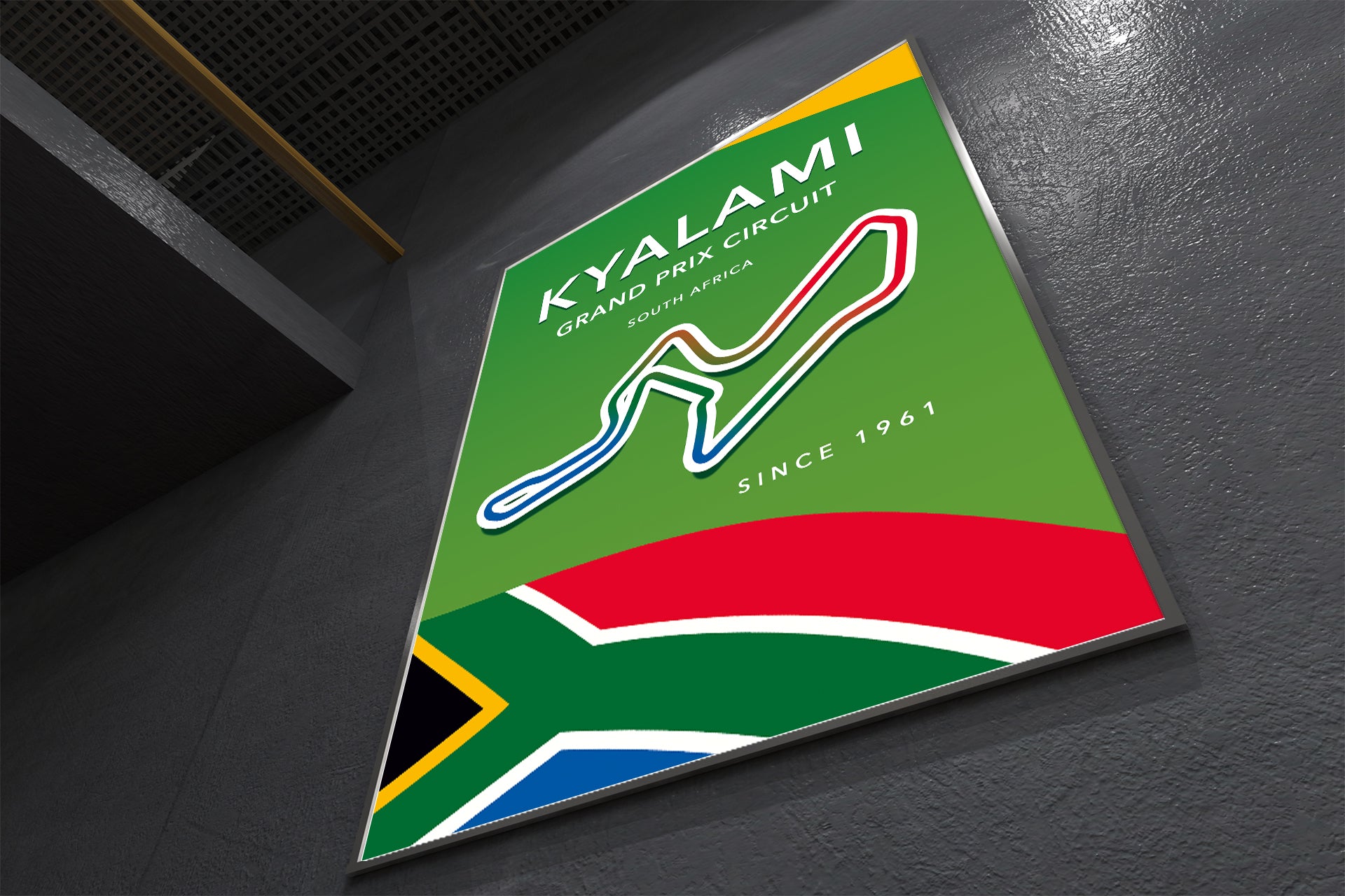 Kyalami circuit track map poster print – historic Grand Prix wall art
