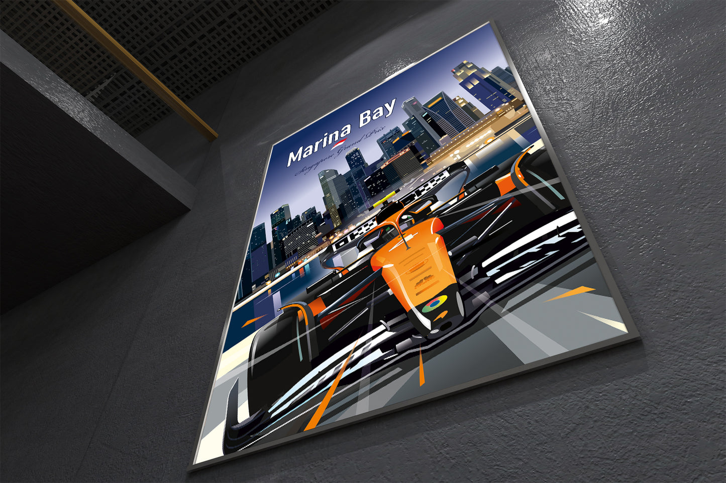 Lando Norris Yas Marina 2024 F1 print – McLaren racing car at Abu Dhabi Grand Prix motorsport wall art