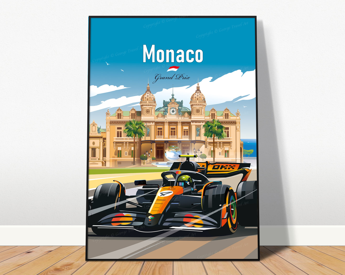 Detail of Lando Norris Monaco GP 2005 F1 wall art print