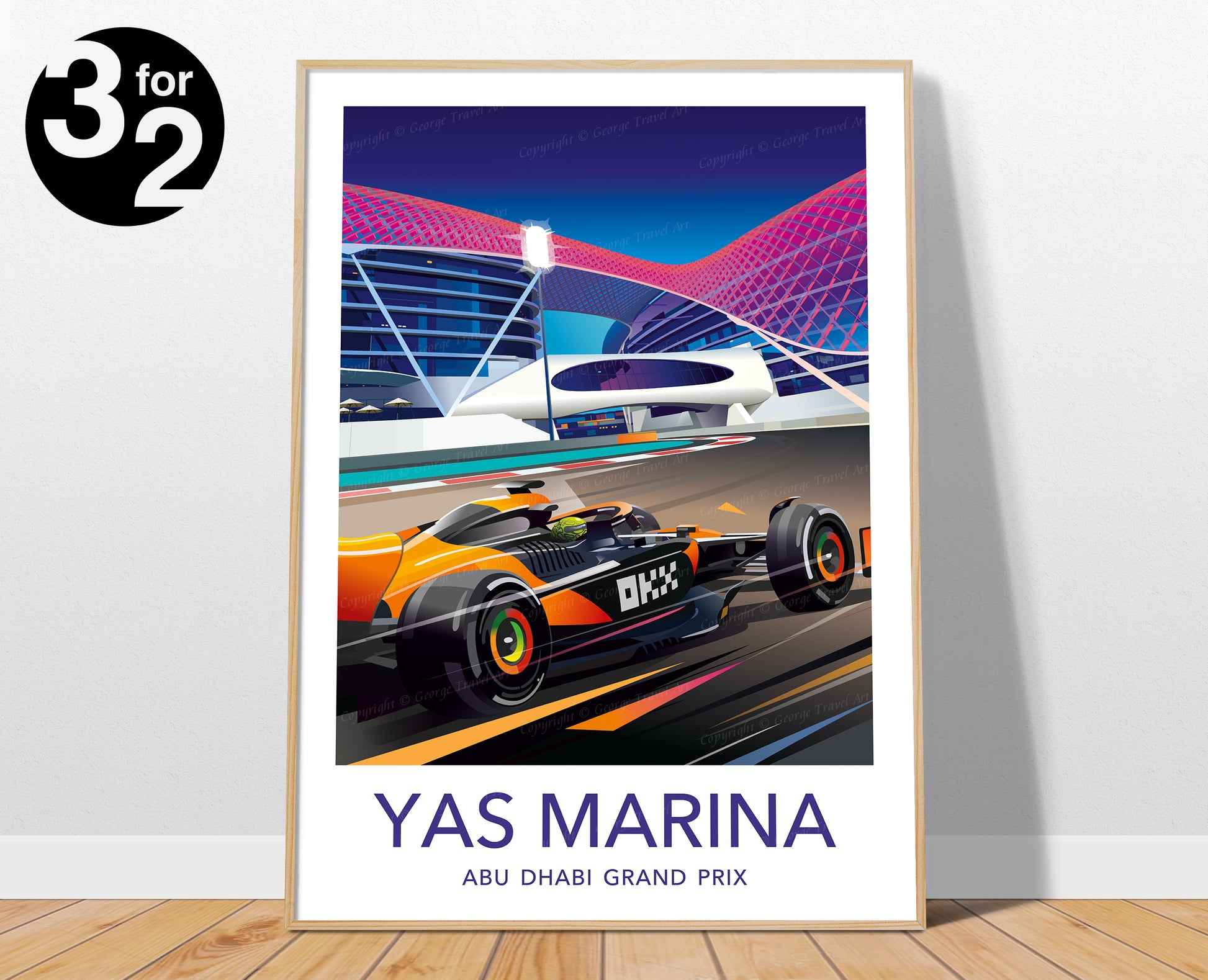 Lando Norris Yas Marina F1 poster – Formula 1 wall art motorsport print