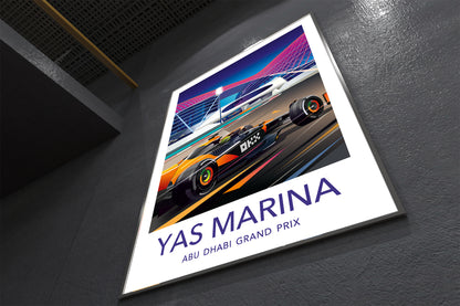 Detail of Lando Norris Yas Marina F1 poster print