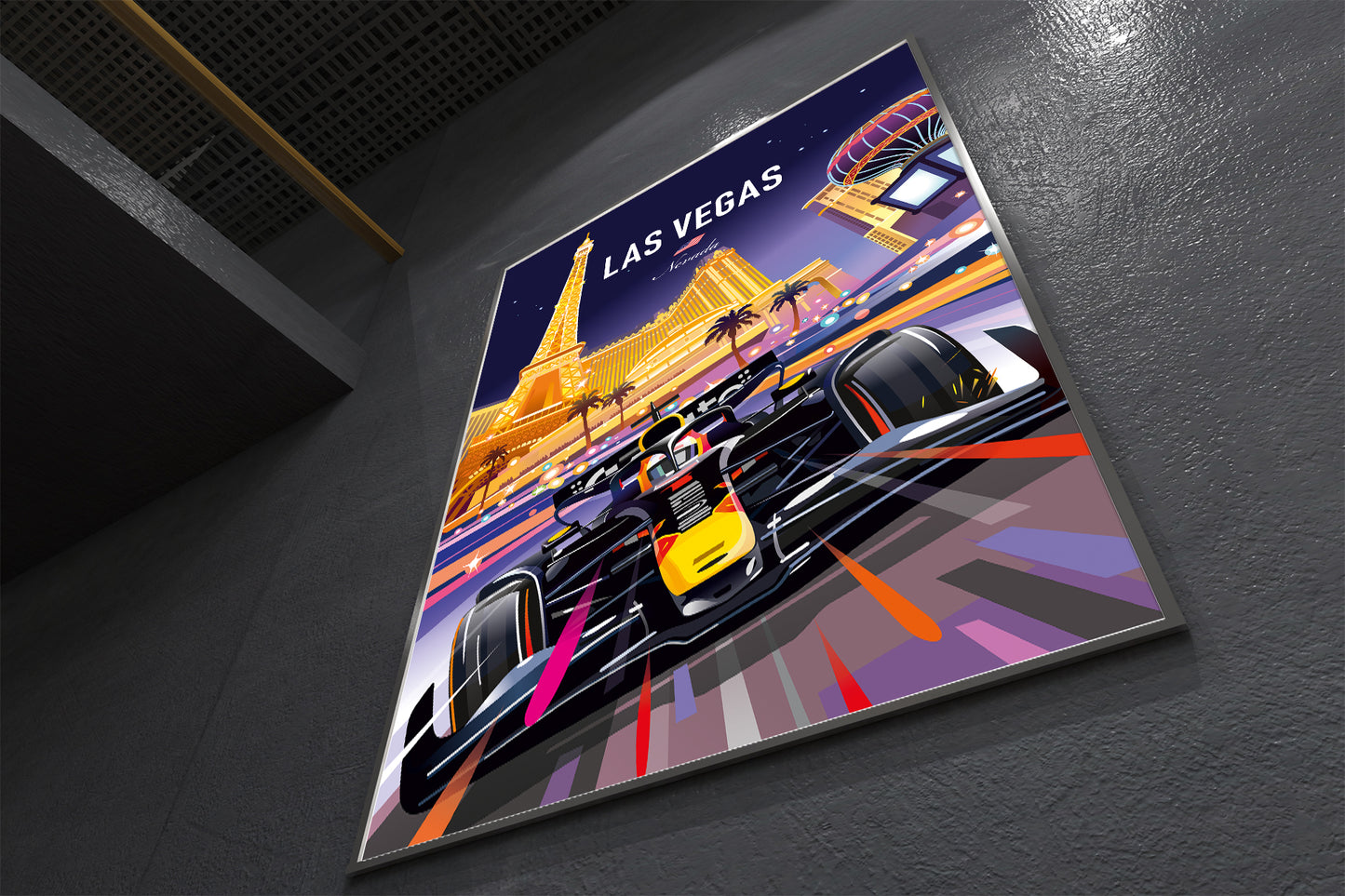 Las Vegas Red Bull F1 poster displayed as modern motorsport wall decor