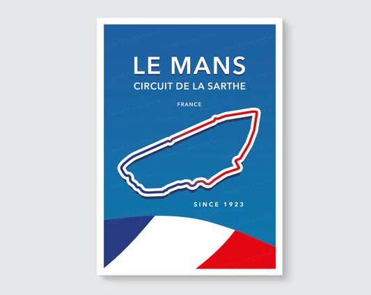 Le Mans circuit track map poster print – endurance racing wall art