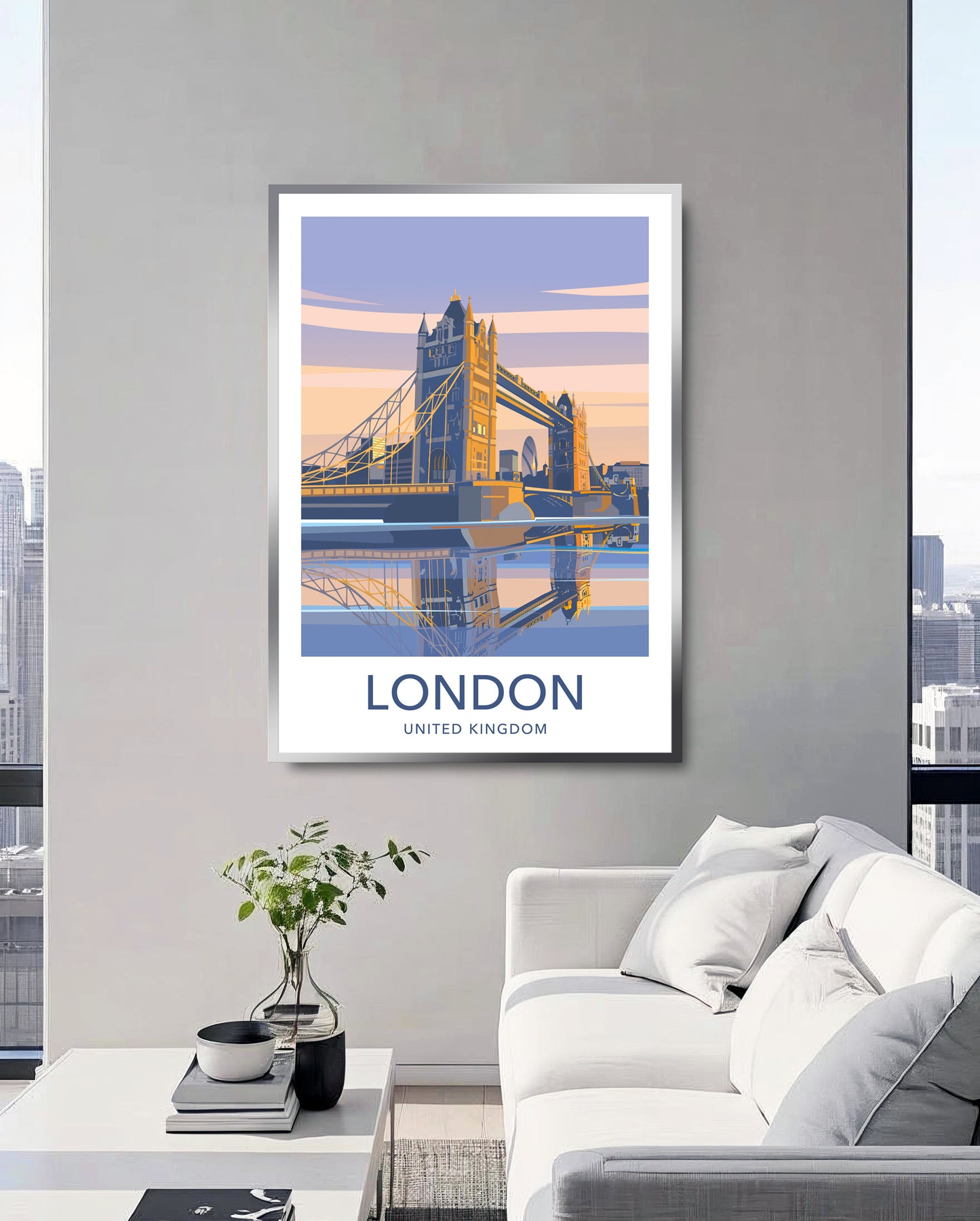 London Tower Bridge travel poster – wall art detail