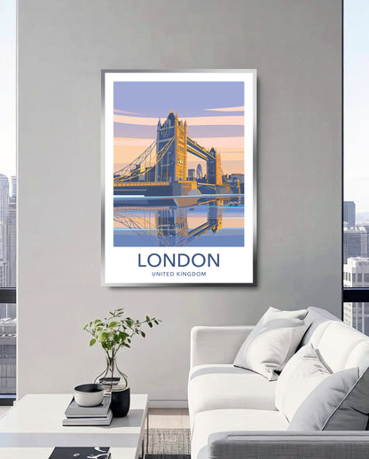 London Tower Bridge travel poster – wall art detail