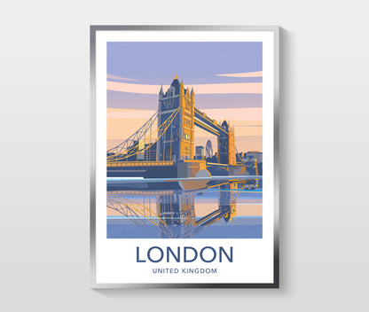 London UK travel poster print – wall art vertical format