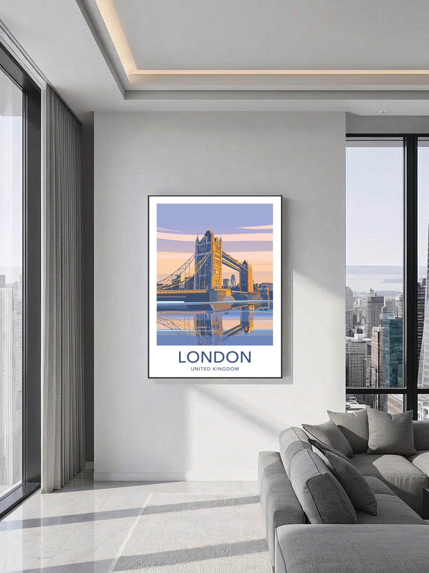 London travel print – Tower Bridge sunrise wall art third angle