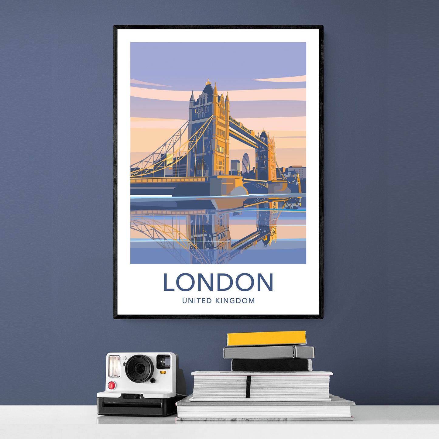 London travel poster – Tower Bridge wall art final