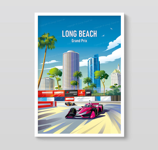 Long Beach Grand Prix poster print – IndyCar racing wall art