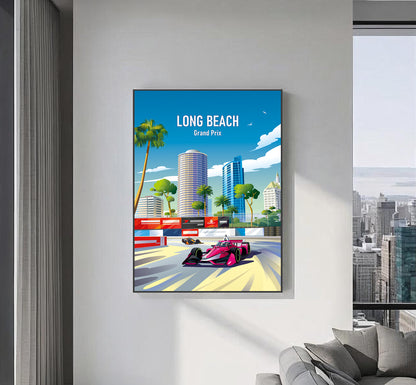 Long Beach Grand Prix poster – IndyCar street circuit wall art second angle