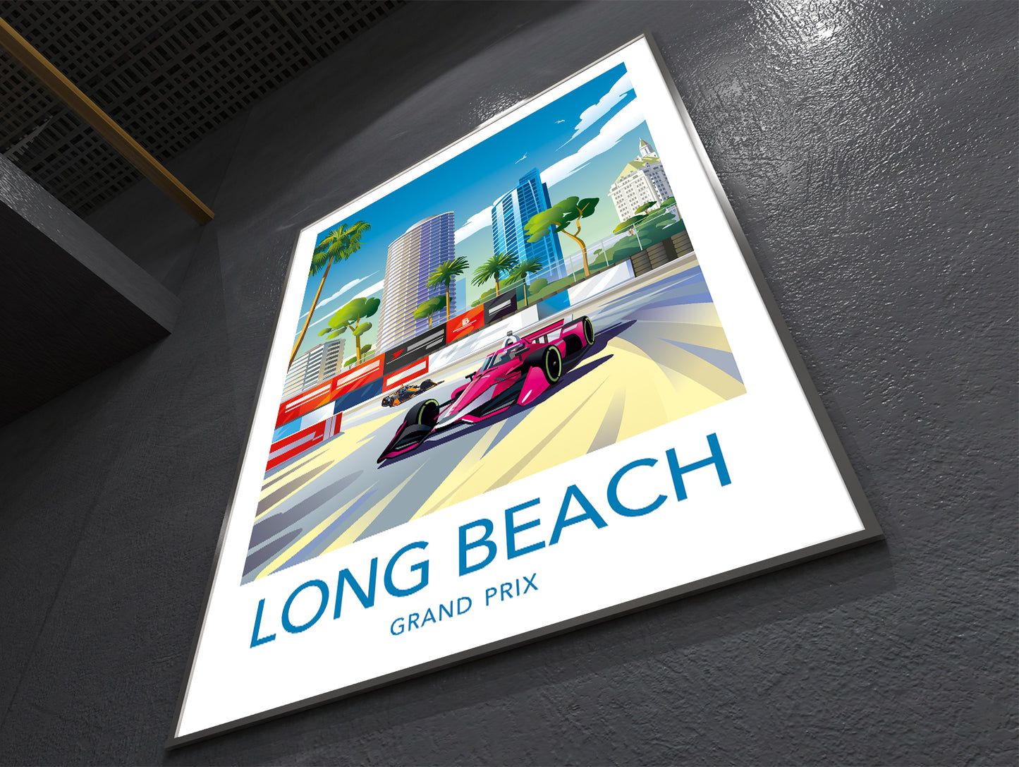 Long Beach Grand Prix poster print – IndyCar motorsport wall art featuring the Long Beach street circuit