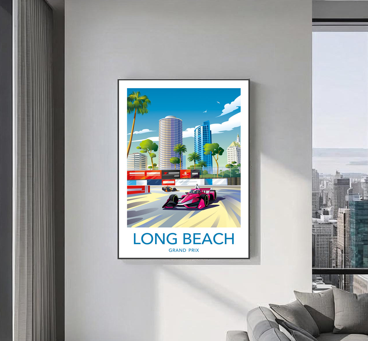 Long Beach Grand Prix poster – IndyCar USA racing wall art second angle