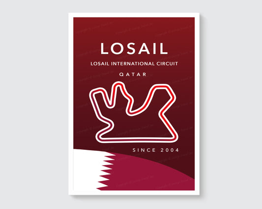 Losail circuit track map poster print – MotoGP wall art