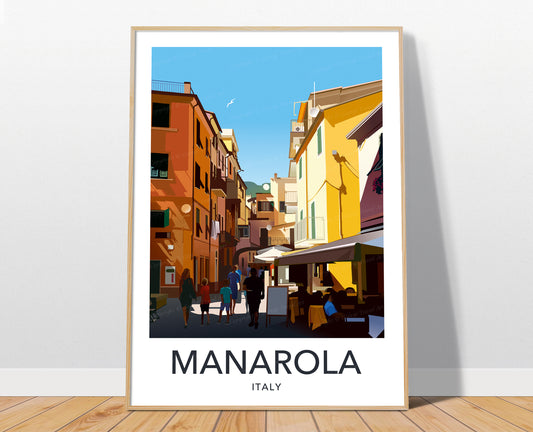 Manarola Cinque Terre travel poster print – Italy wall art