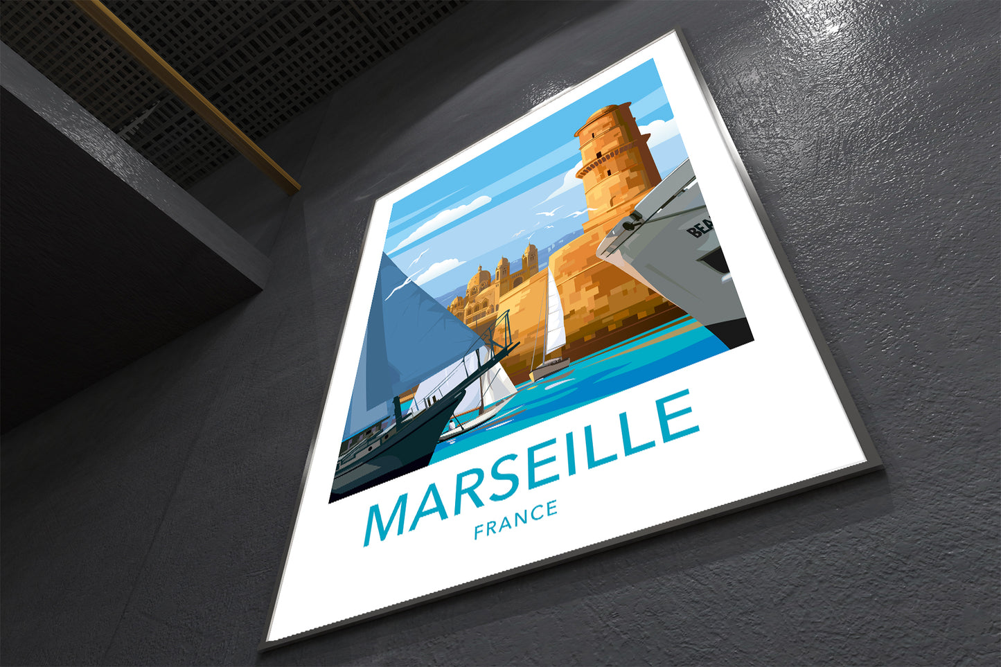 Marseille travel print – French Riviera wall art second angle