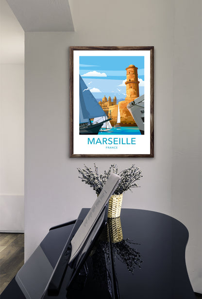 Marseille France travel print – French Riviera wall art final