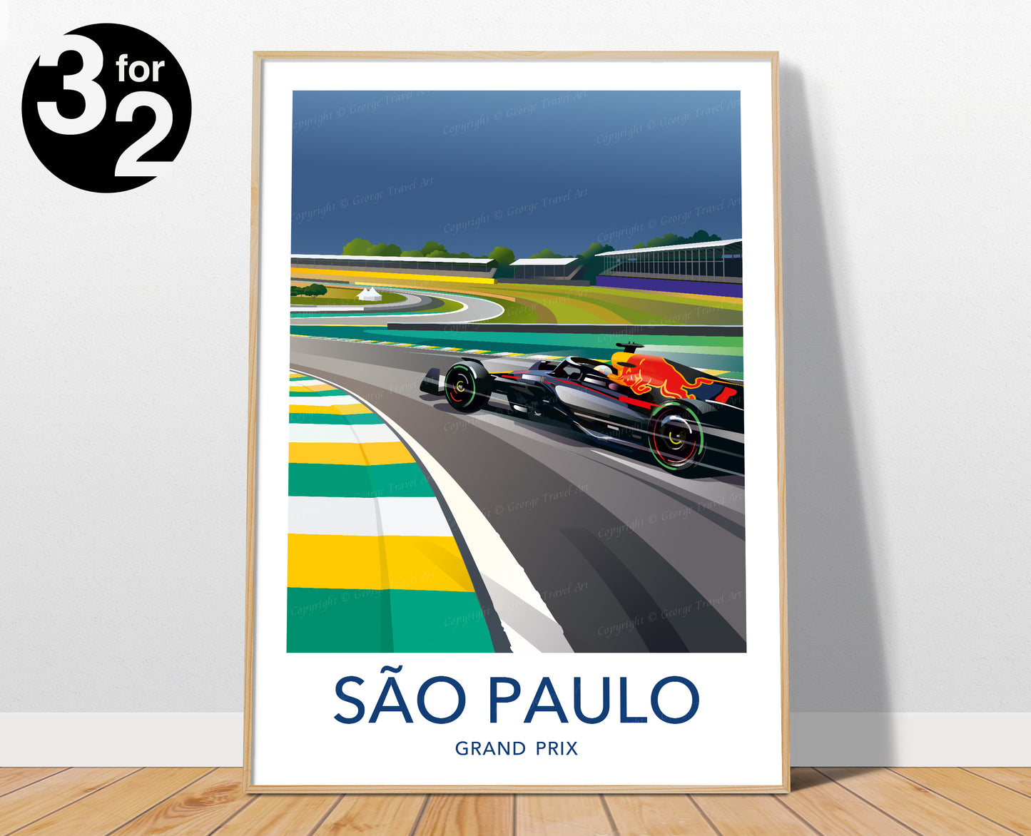 Max Verstappen São Paulo 2024 winner F1 poster – Formula 1 wall art motorsport print