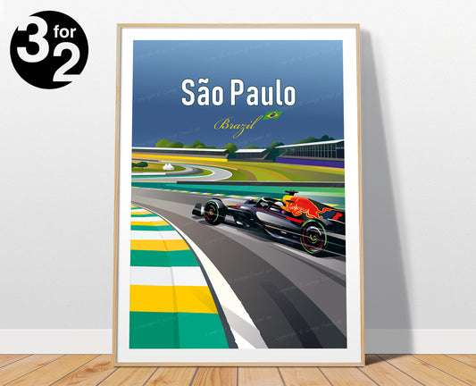 Max Verstappen São Paulo Red Bull F1 poster – Formula 1 wall art print