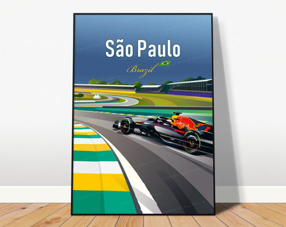 Verstappen São Paulo Red Bull F1 print – Brazilian Grand Prix motorsport wall art